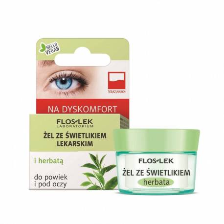 Żel ze świetlikiem lekarskim i herbatą do powiek i pod oczy  -  FLOSLEK