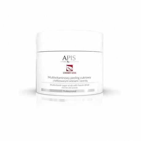 Multiwitaminowy peeling cukrowy z liofilizowanymi wiśniami i acerolą CHERRY KISS  -  APIS