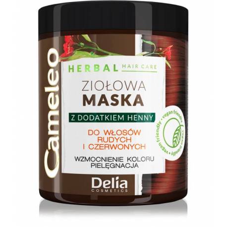 Ziołowa maska z dodatkiem henny do włosów RUDYCH I CZERWONYCH, CAMELEO HERBAL -