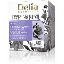 Łagodzący, naturalny krem na z ekstraktem z lnu i ogórka oraz olejem konopnym Keep Natural - DELIA COSMETICS