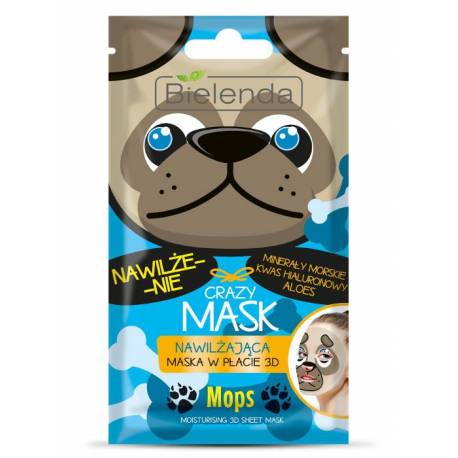 CRAZY MASK Nawilżająca maska w płacie MOPS - BIELENDA