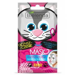 CRAZY MASK Oczyszczająca maska w płacie KOTEK - BIELENDA