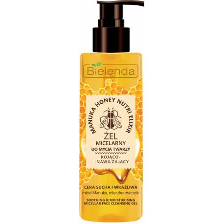 MANUKA HONEY NUTRI ELIXIR Kojąco-nawilżający żel micelarny do mycia twarzy cera sucha i wrażliwa - BIELENDA