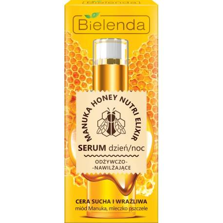 MANUKA HONEY NUTRI ELIXIR Odżywczo-nawilżające serum dzień/noc cera sucha i wrażliwa - BIELENDA