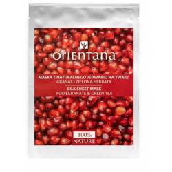 Maska z naturalnego jedwabiu na twarz GRANAT I ZIELONA HERBATA - ORIENTANA