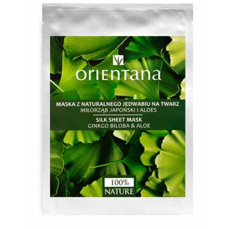 Maska z naturalnego jedwabiu na twarz MIŁORZĄB JAPOŃSKI I ALOES - ORIENTANA