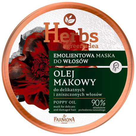 HERBS Emolientowa maska Olej Makowy do delikatnych i zniszczonych włosów - FARMONA