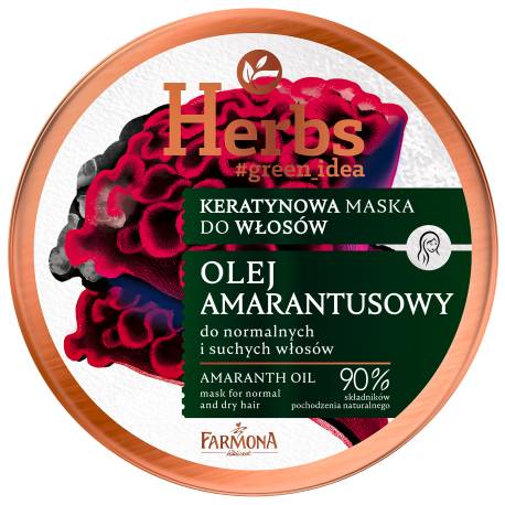 HERBS Keratynowa maska Olej Amarantusowy do normalnych i suchych włosów - FARMONA
